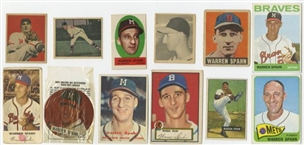 1948-2000s Topps and Assorted Brands Warren Spahn Collection (55 Different)